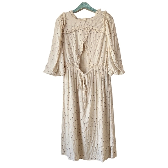 MUNTHE Curtis Floral Midi Dress Cream Pink Embroidered NWT - Picture 4 of 8